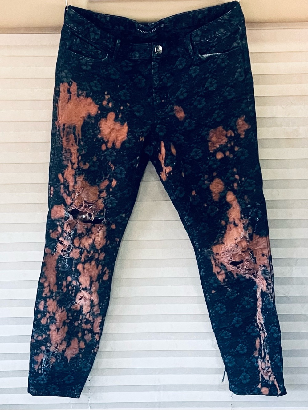 Banana Republic Black and Copper Bleach-Effect Skinny Jeans